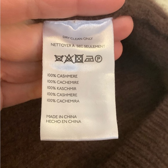 Anthropologie The Enzo Cashmere Poncho Sweater Vest XS Petite Chocolate Brown - Picture 12 of 13